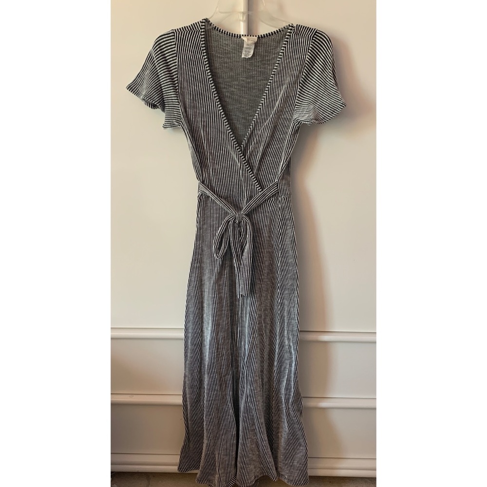 Stripped Wrap Dress